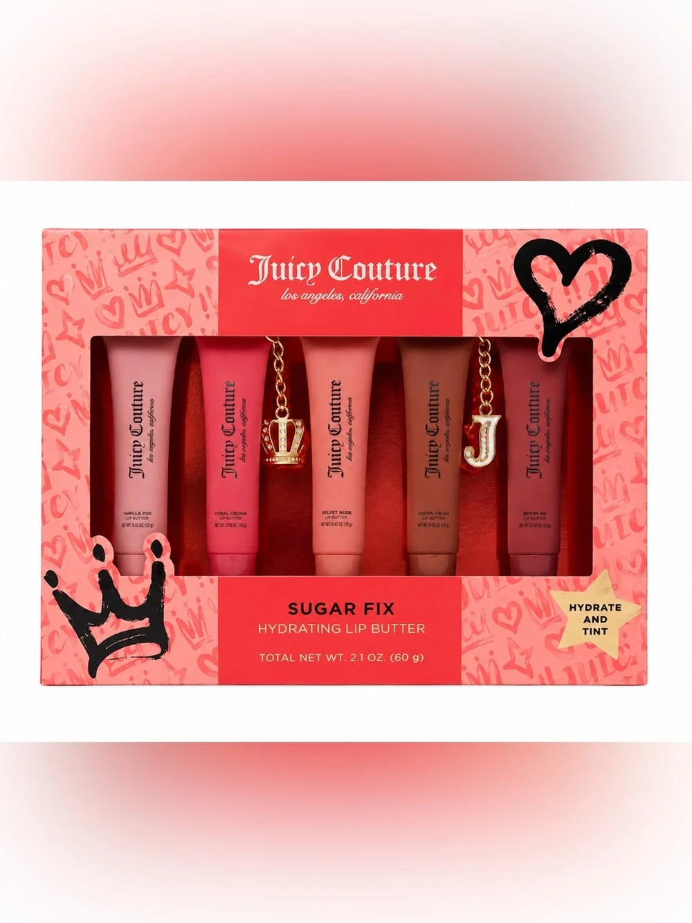Juicy Couture Sugar Fix Hydrating Lip Butter 5 Piece Set NEW Y2K Beauty Gift